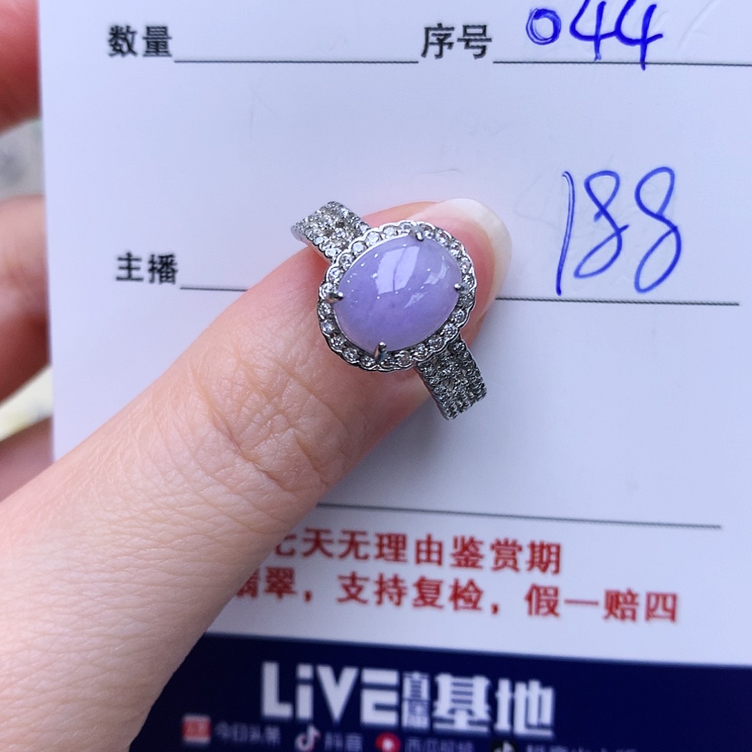 翡翠戒指银S925镶嵌044
