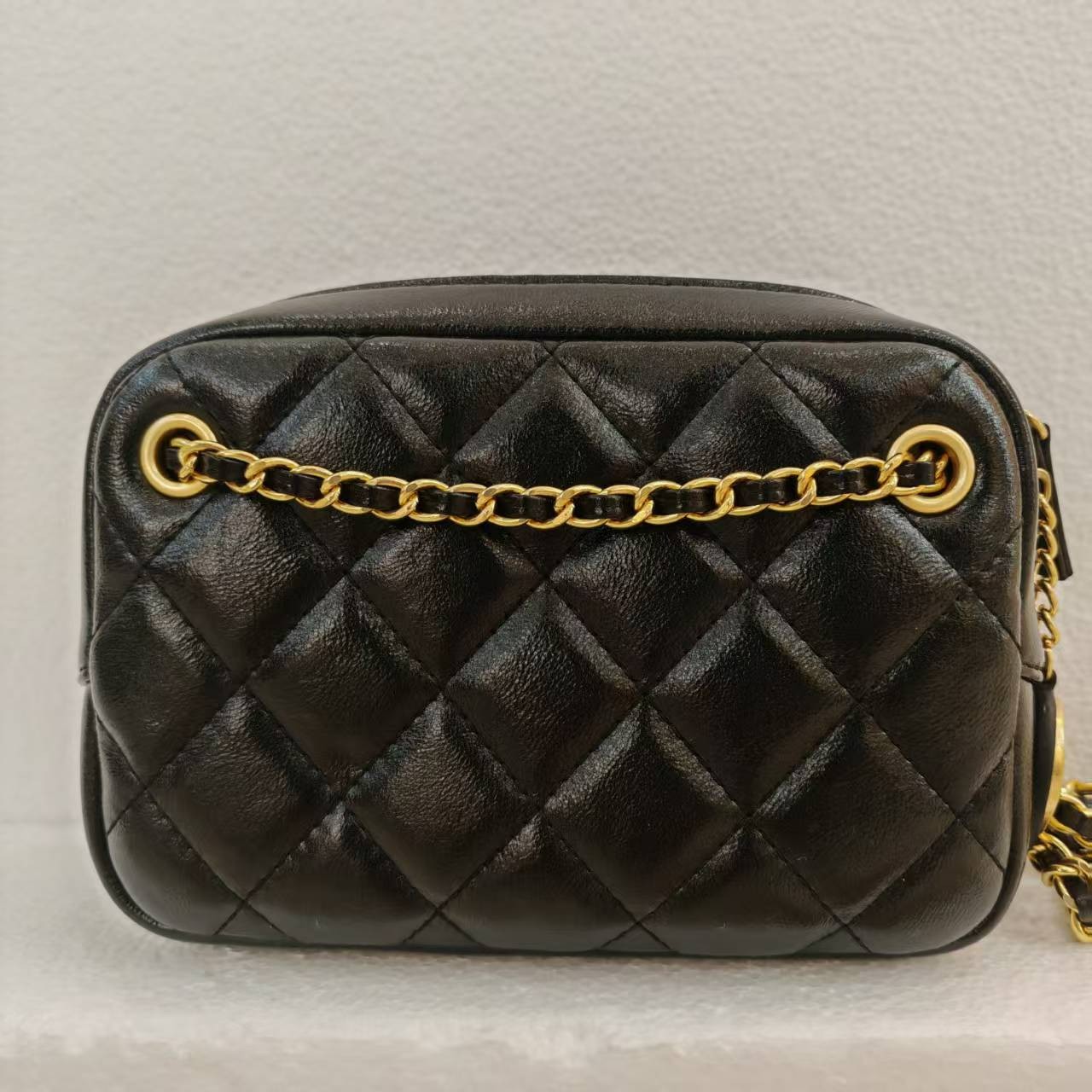 Laugh Queen无手工打造女士包手拎斜跨10944黑色18cm五菱胖