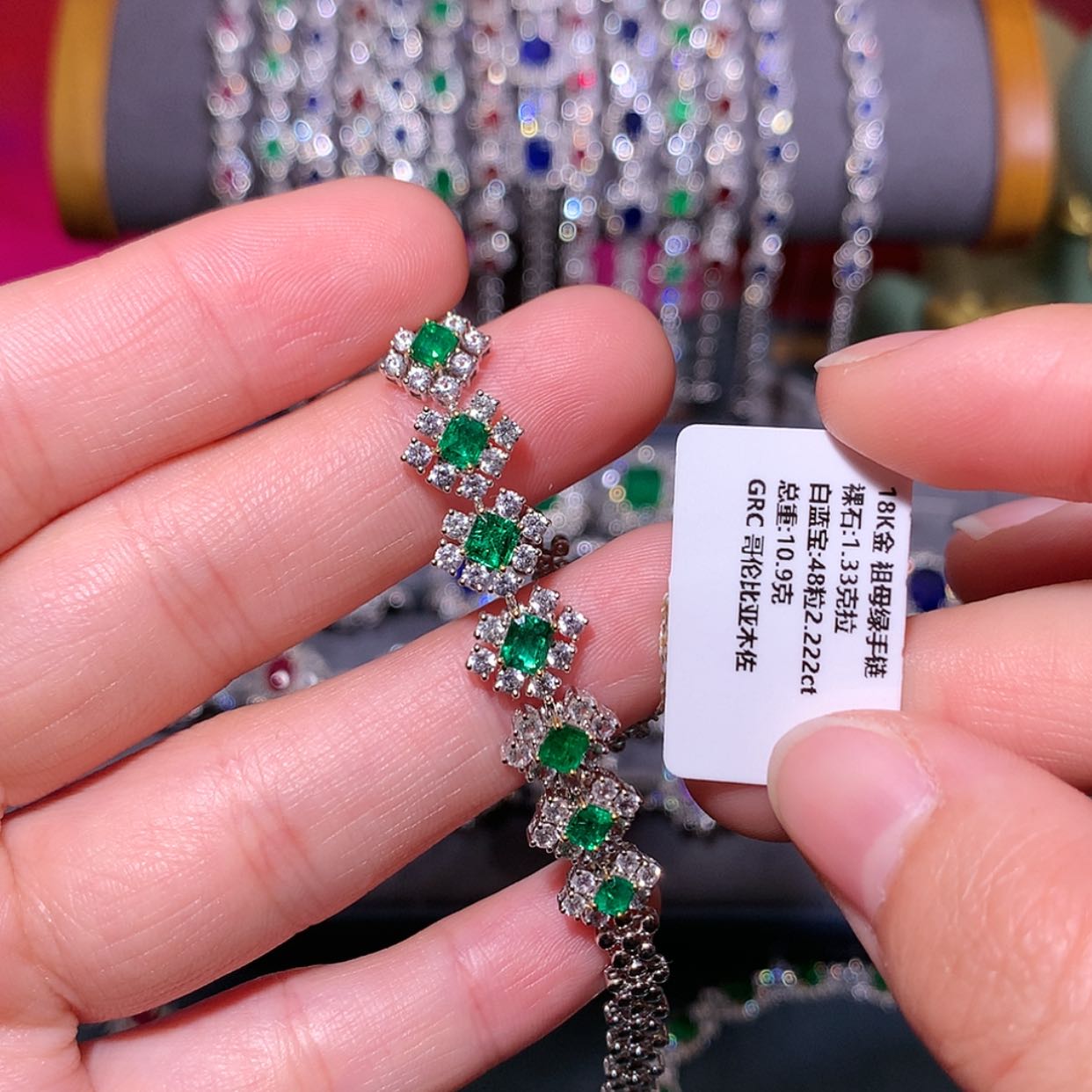 【闪购商品】祖母绿手链18K金镶嵌