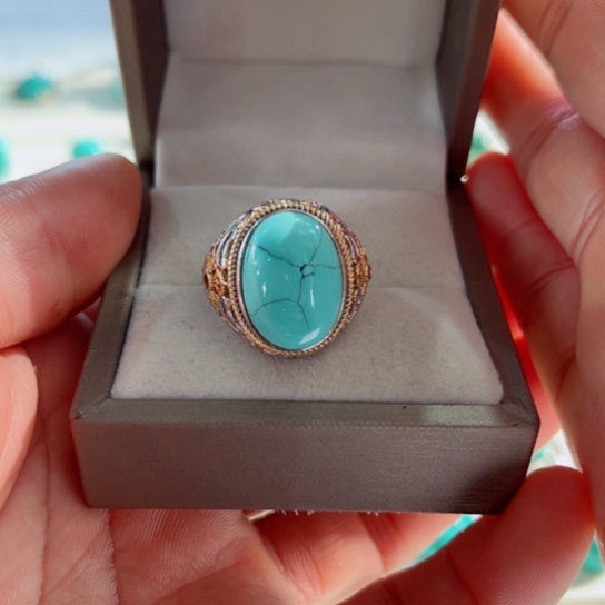 绿松石珠宝奇石银S925镶嵌