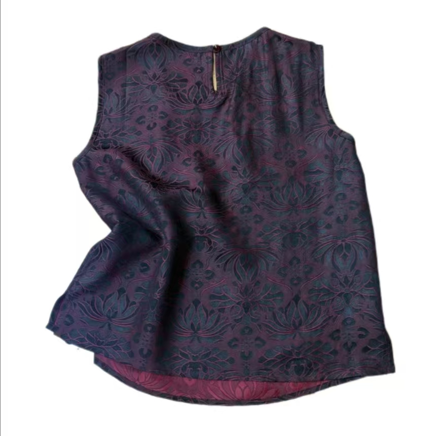 【非遗香云纱】鸡血藤桑蚕丝香云纱双面双穿无袖打底百搭背心