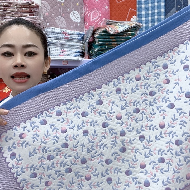 棉蓝色小樱桃纯棉