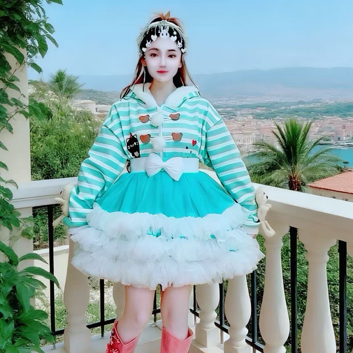 【面条仙仙】3796#冬季新款甜美气质仙仙蛋糕蓬蓬裙