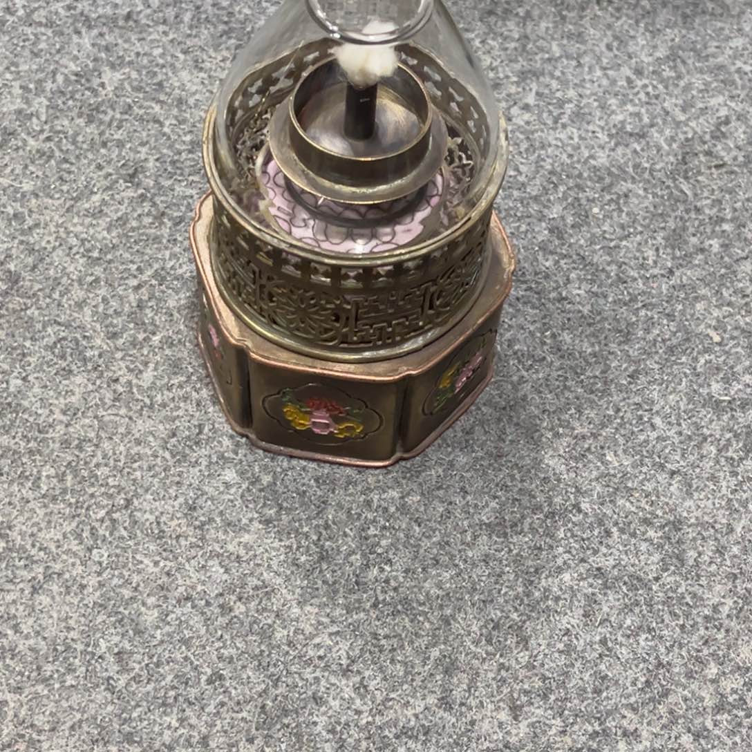 木小油灯一个完整全品的