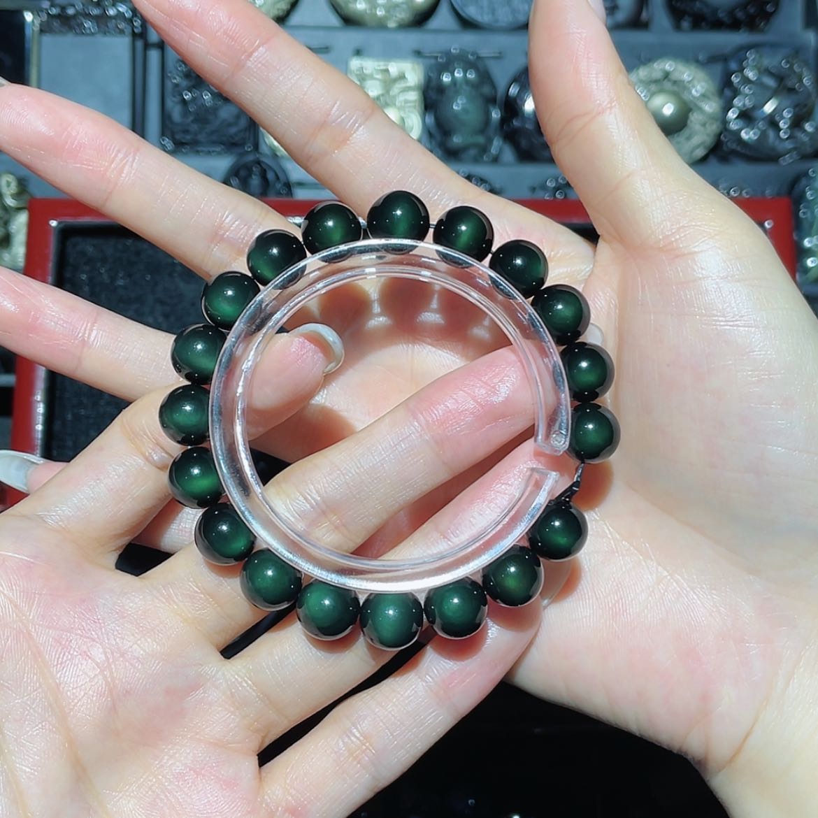 【闪购商品】未镶嵌黑曜岩手链曲*涵