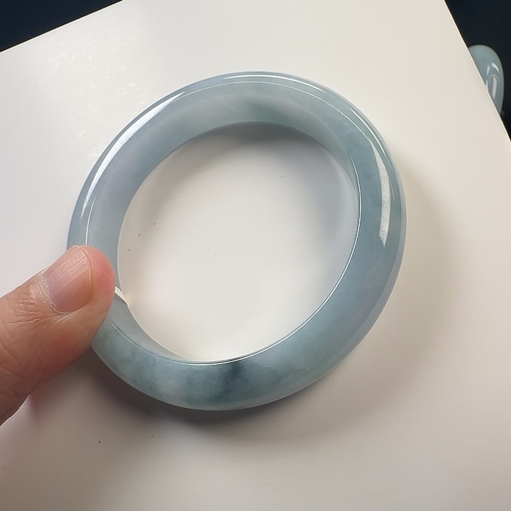 翡翠手镯未镶嵌纯天然缅甸A货翡翠手镯冰飘花60圈口