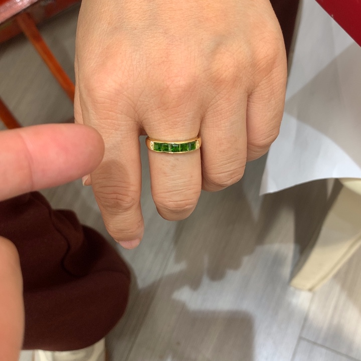 透辉石戒指银S925镶嵌一枚