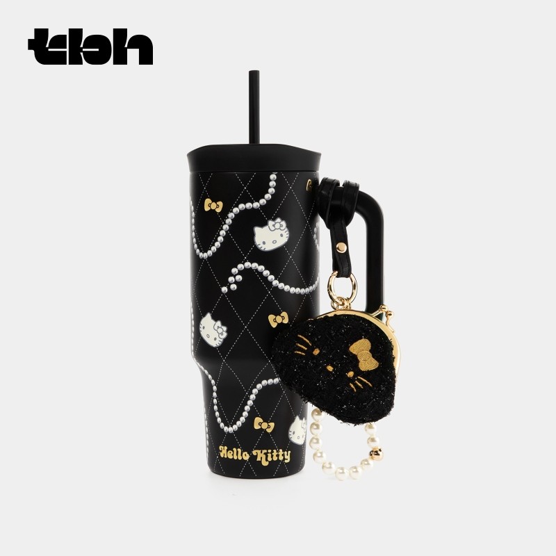 tbh野兽派家居水杯Hello Kitty不锈钢吸管保温杯大容量杯子礼物