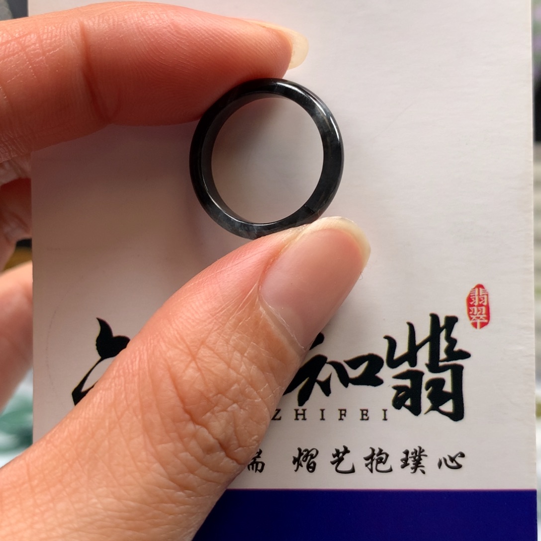 翡翠颈饰未镶嵌乌鸡细戒圈8-20号