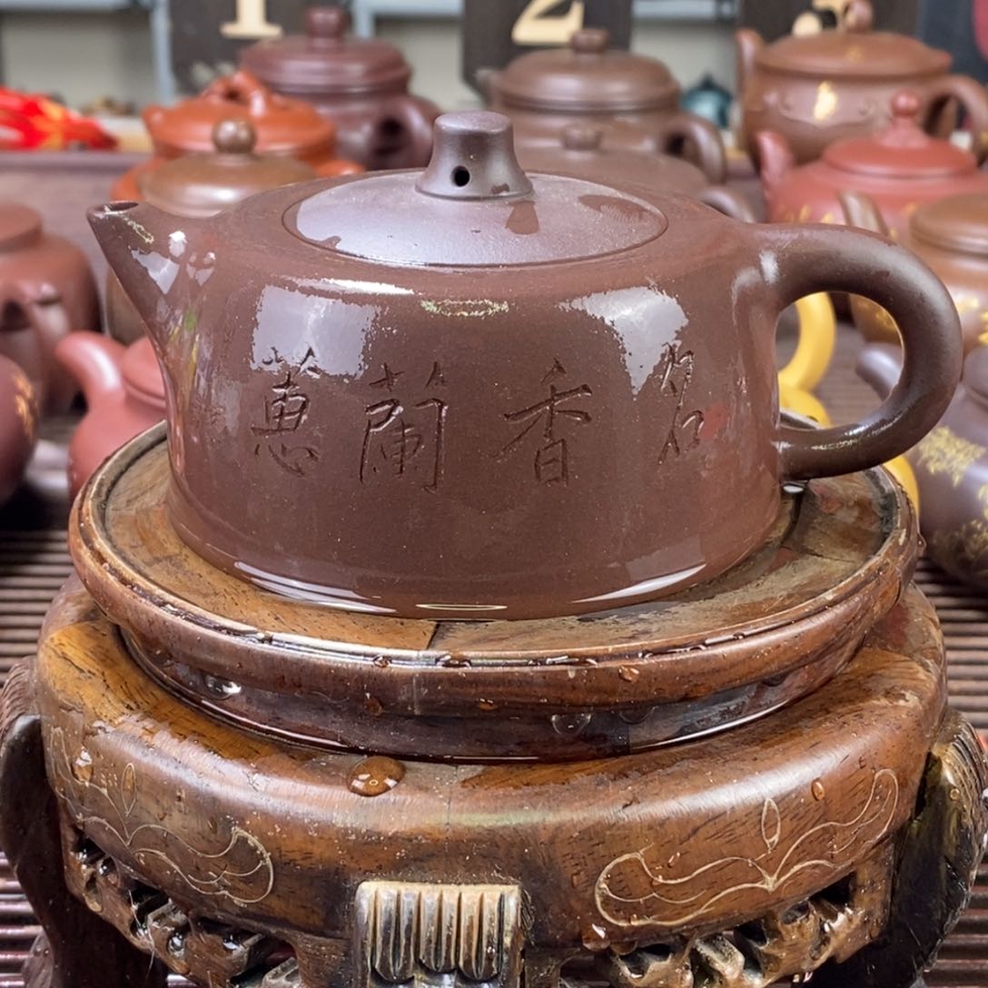 紫砂茶壶白8 天际 紫泥