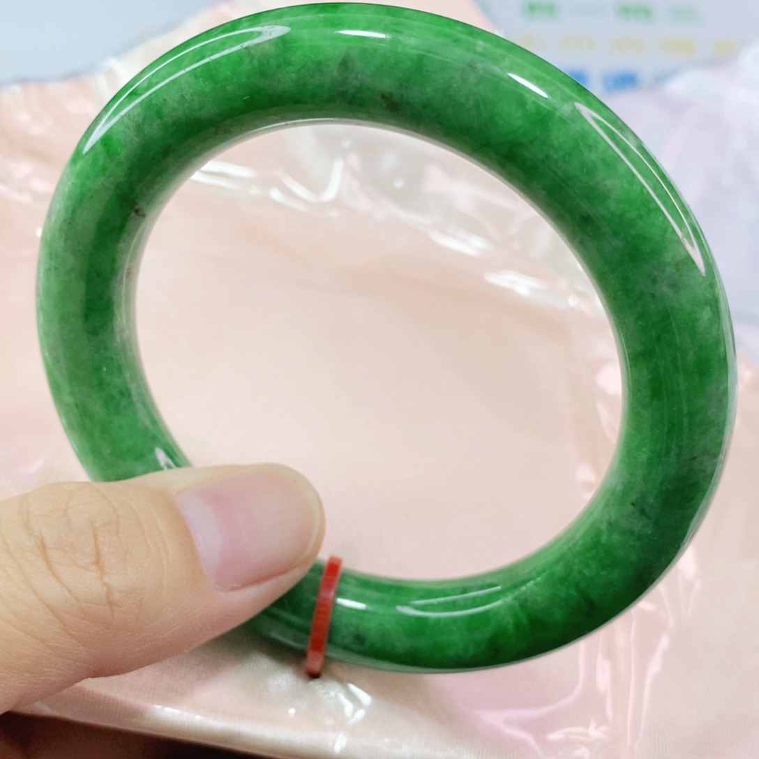 未镶嵌手镯翡翠54.5圈口圆条