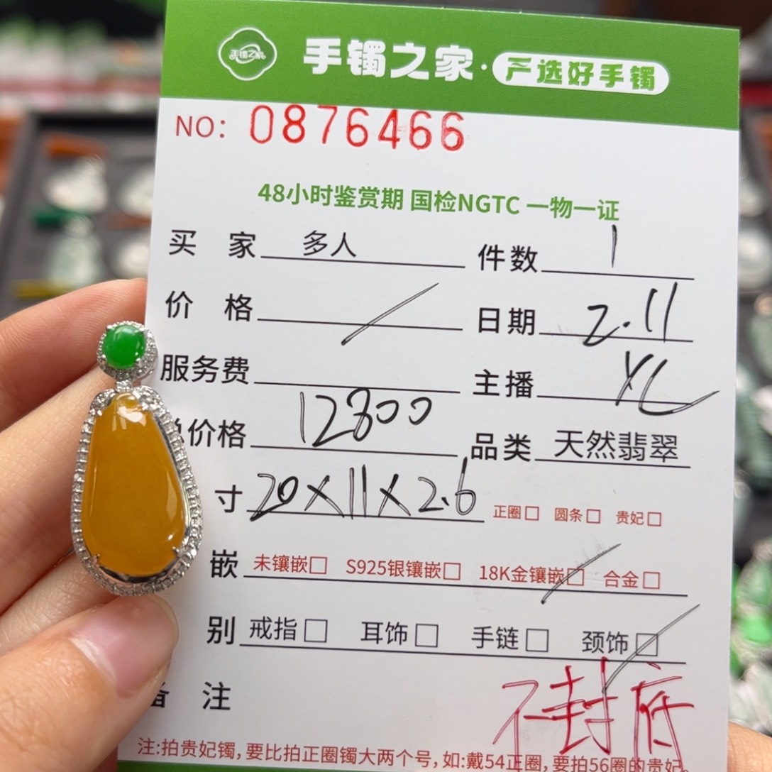 【闪购商品】翡翠颈饰18K金镶嵌多人