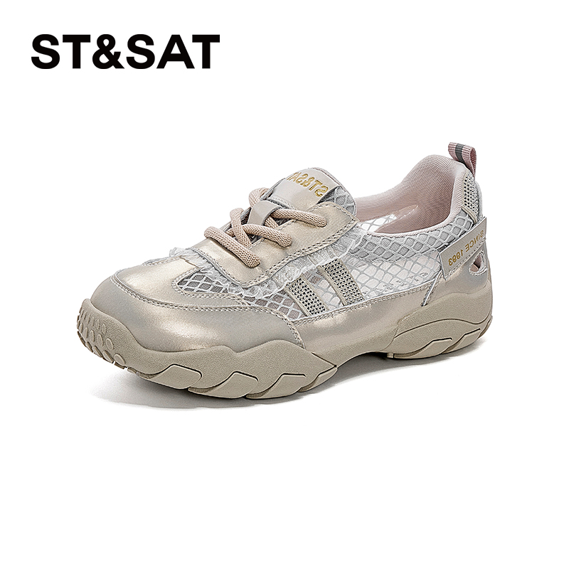 星期六镂空德训鞋女2025夏季新款网纱透气舒适百搭潮流运动休闲鞋