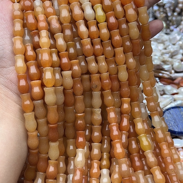 玛瑙/玉髓未镶嵌珠宝半成品一条8*13mm黄东陵宝瓶