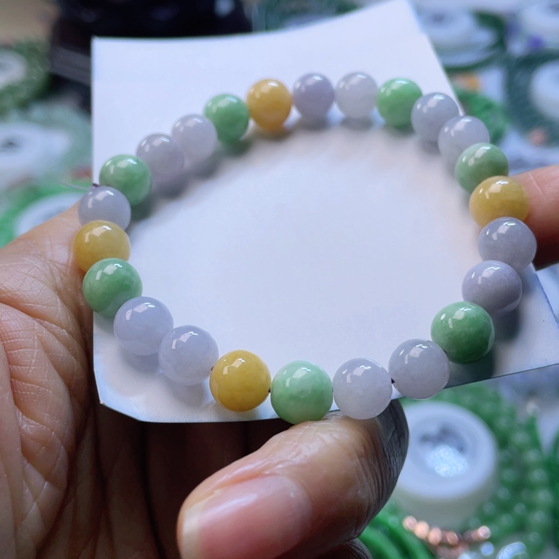 翡翠手链未镶嵌天然翡翠手串7.5mm