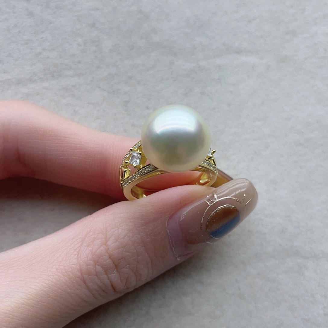 戒指65海水珍珠银S925镶嵌