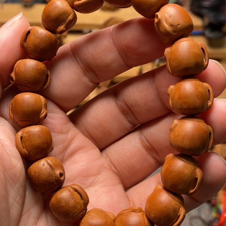 桃核雕刻把把壶手串