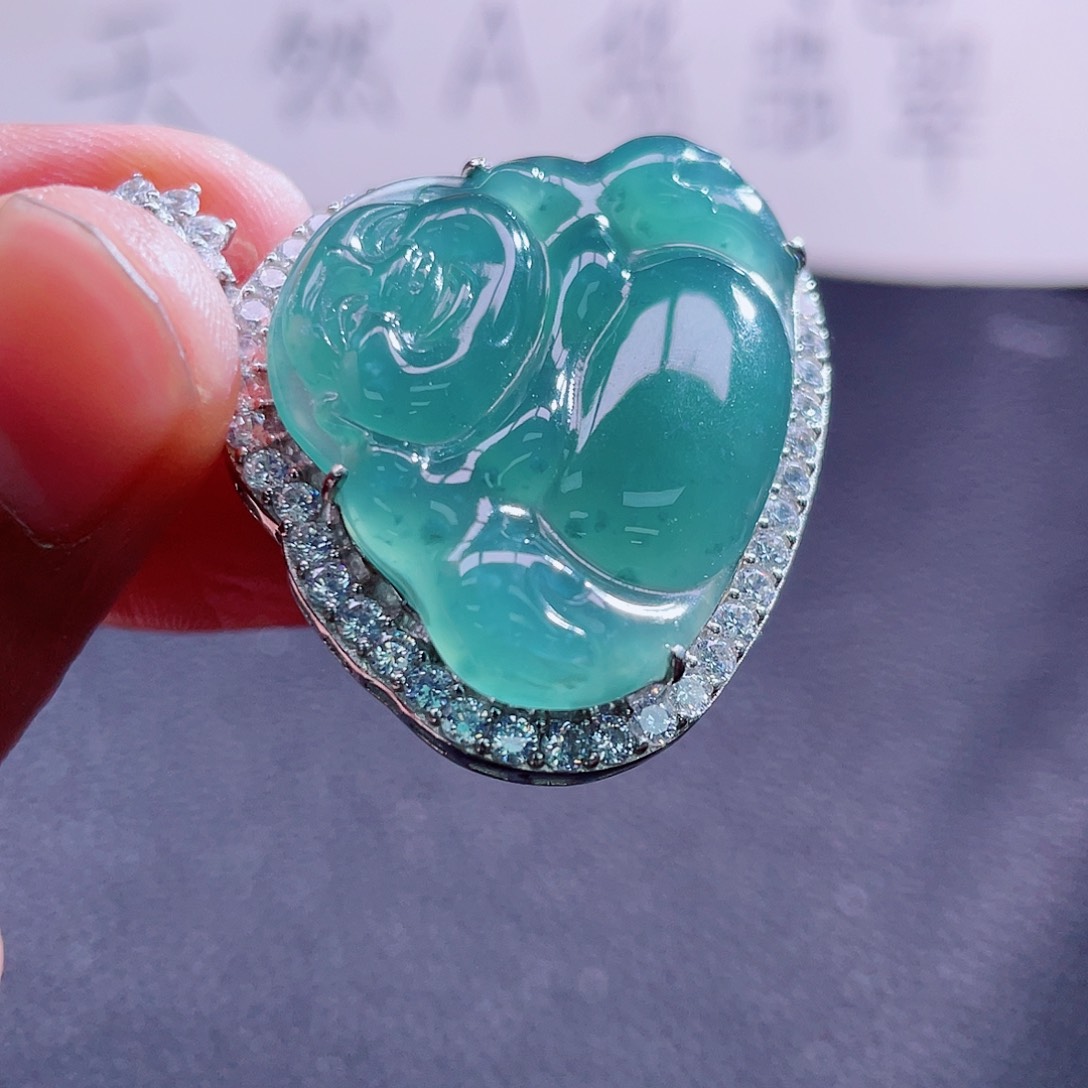 翡翠颈饰银S925镶嵌888888888