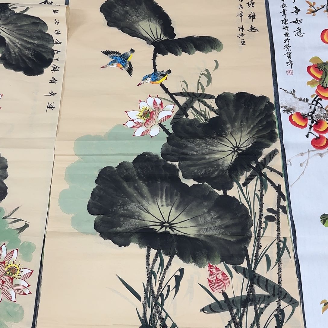 国画尺寸70X138手绘作品