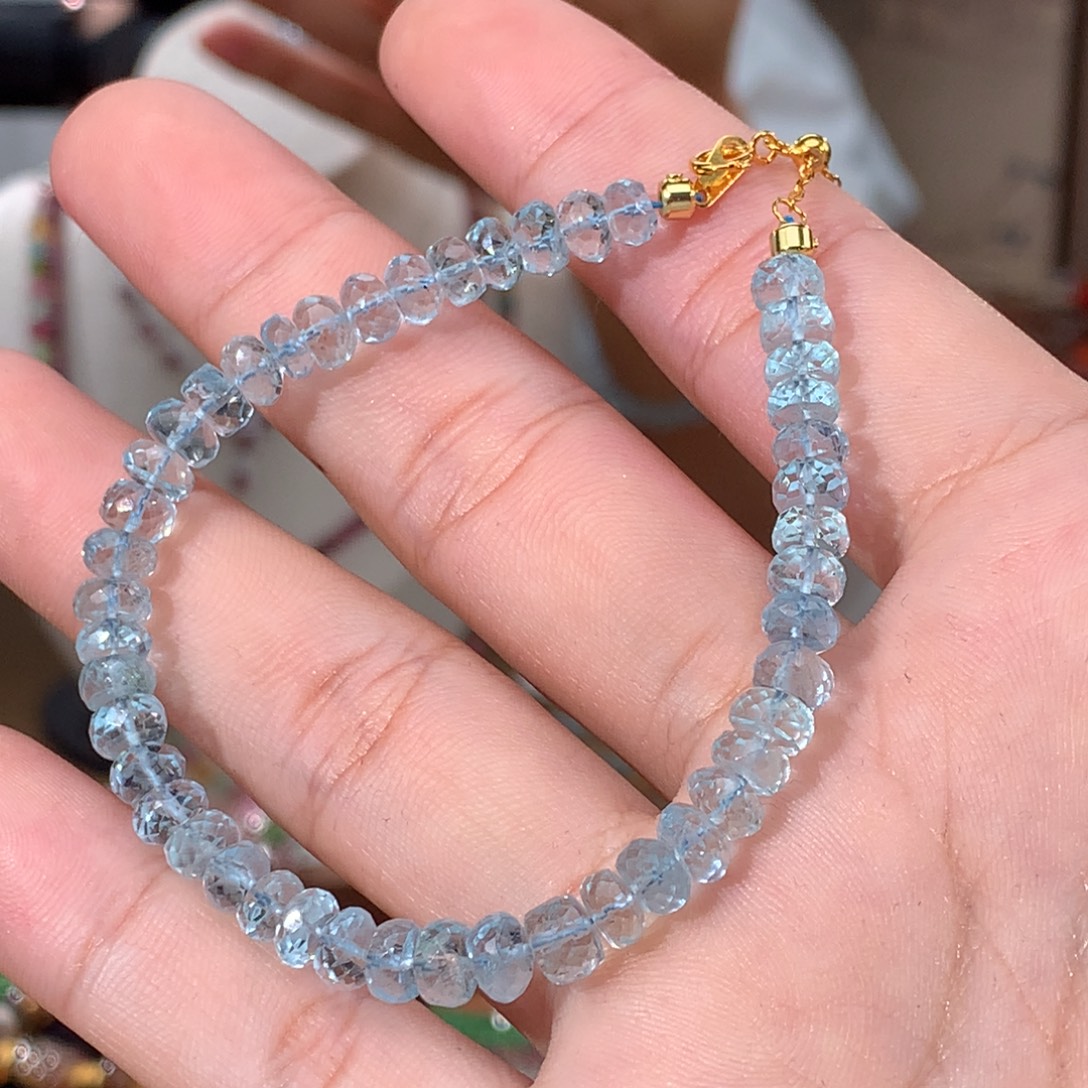 未镶嵌海蓝宝石手链海蓝宝手串