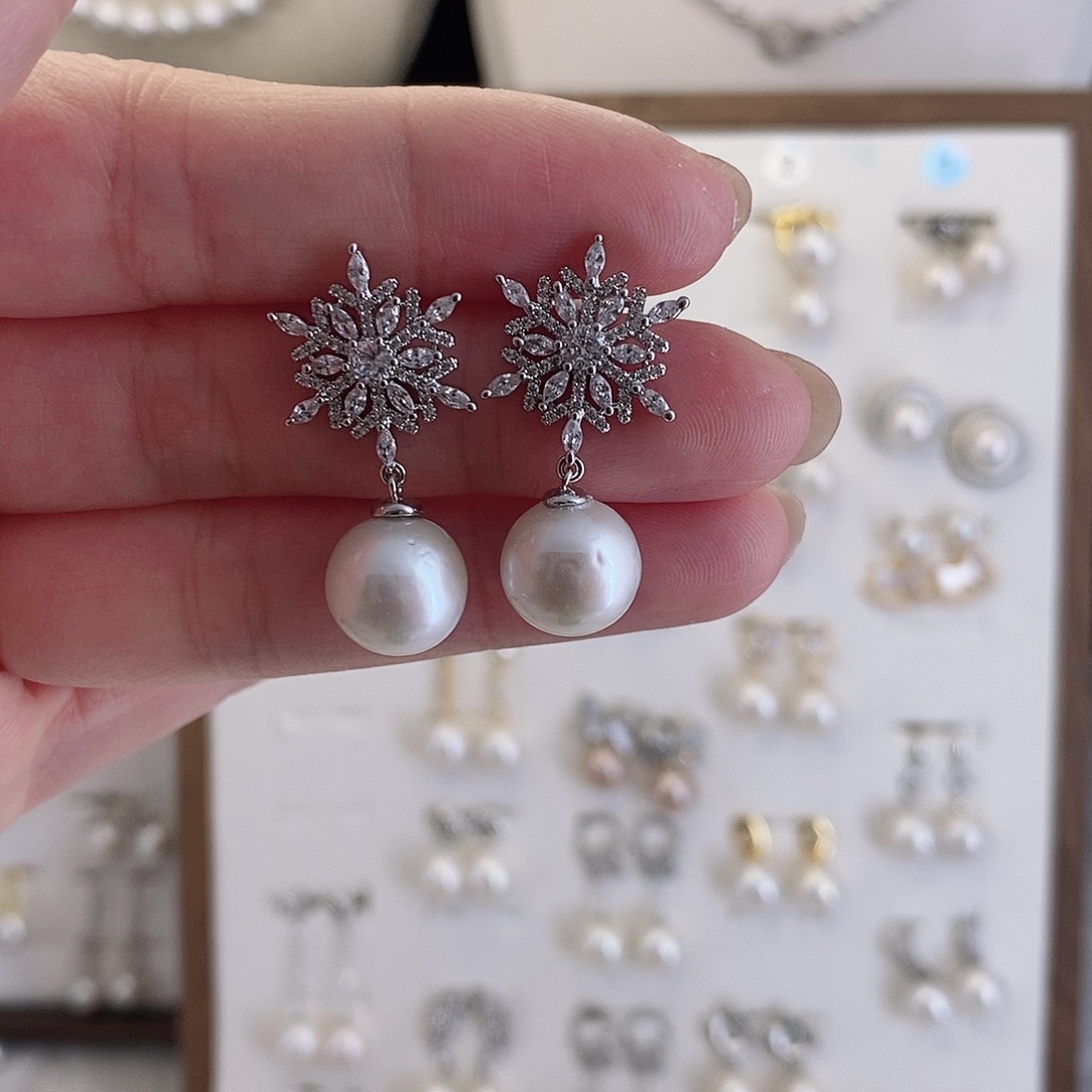 随***～合金淡水珍珠耳饰