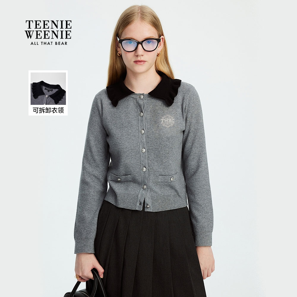 【达人专属】TeenieWeenie小熊女毛针织衫25秋两穿开衫TTCK253802W