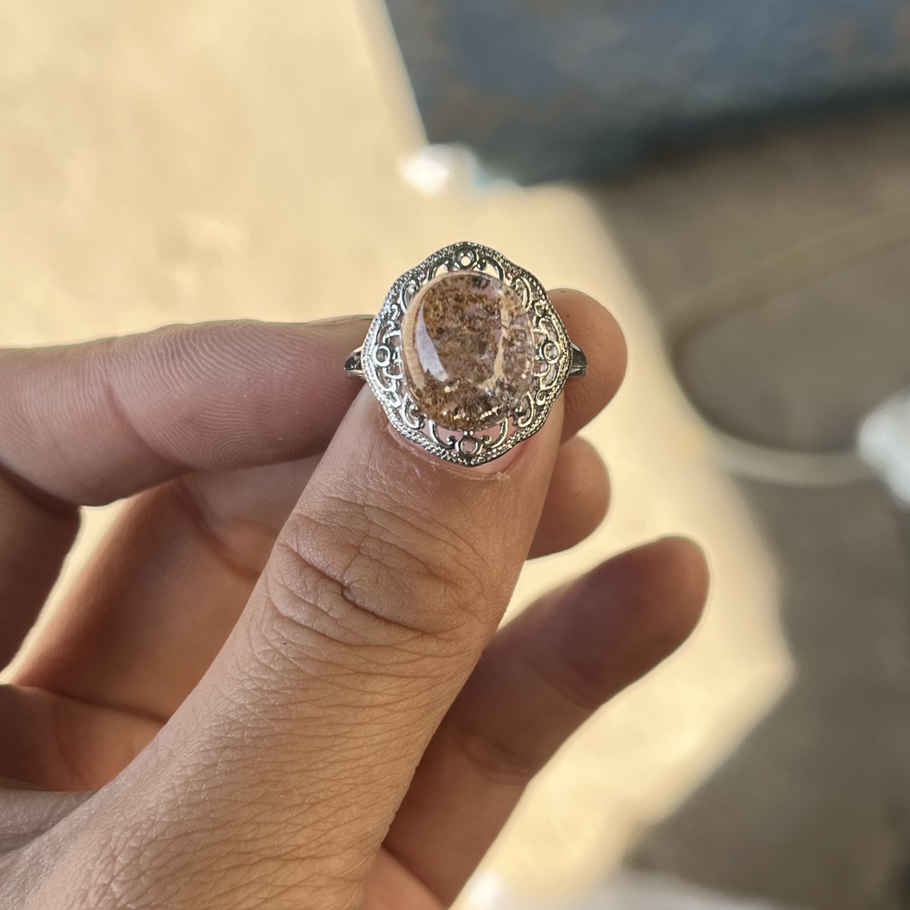 【梵东甄选】Z429-天然红绿幽灵水晶戒指-多样性发其一