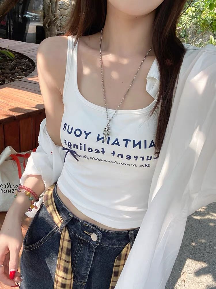 辣妹风通勤修身型背心吊带辣妹小众韩版ins