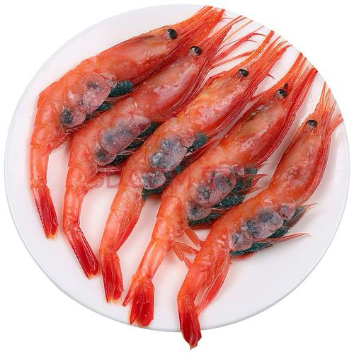 俄罗斯蓝盒超低温甜虾2L规格。一盒60只左右