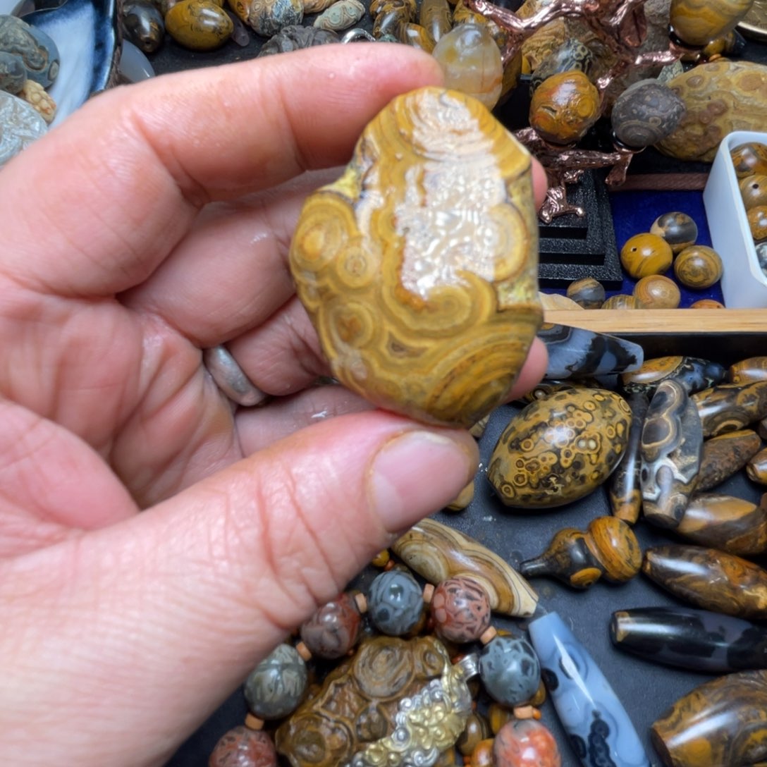 石材纯天然九眼石页岩钱币石308