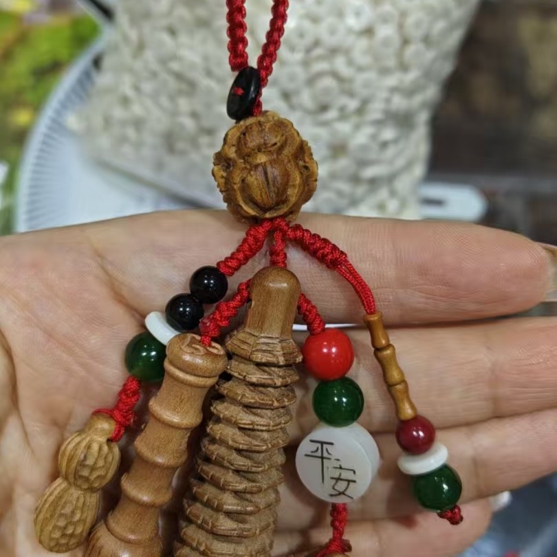 状元笔13层文昌塔桃木挂件