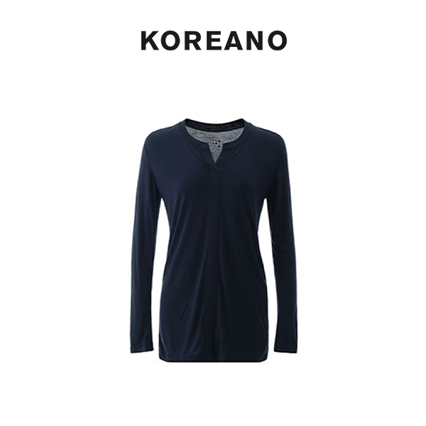 【KOREANO】春秋宝藏蓝色H廓形针织T恤  TT43841(JUN)D