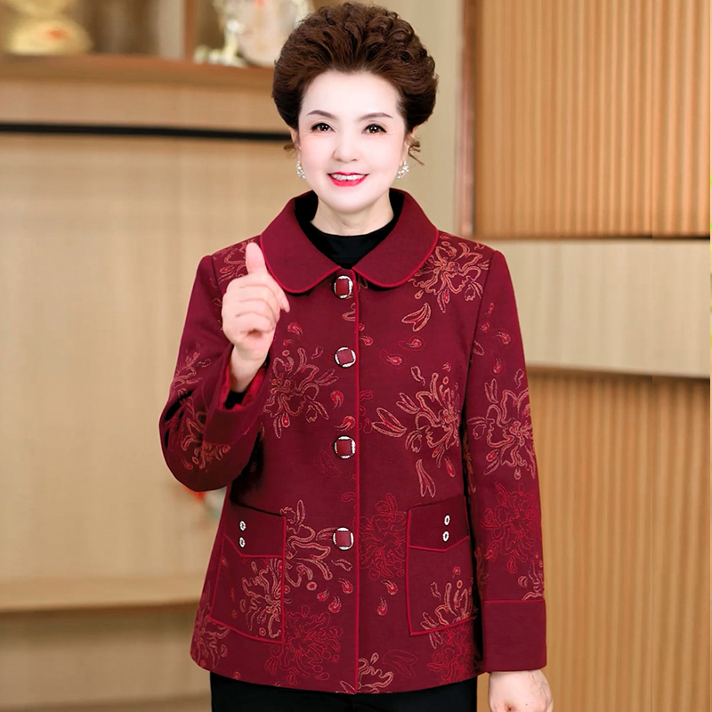 奶奶装春装外套老太太秋装衣服妈妈装中老年人外婆长袖宽松上衣女