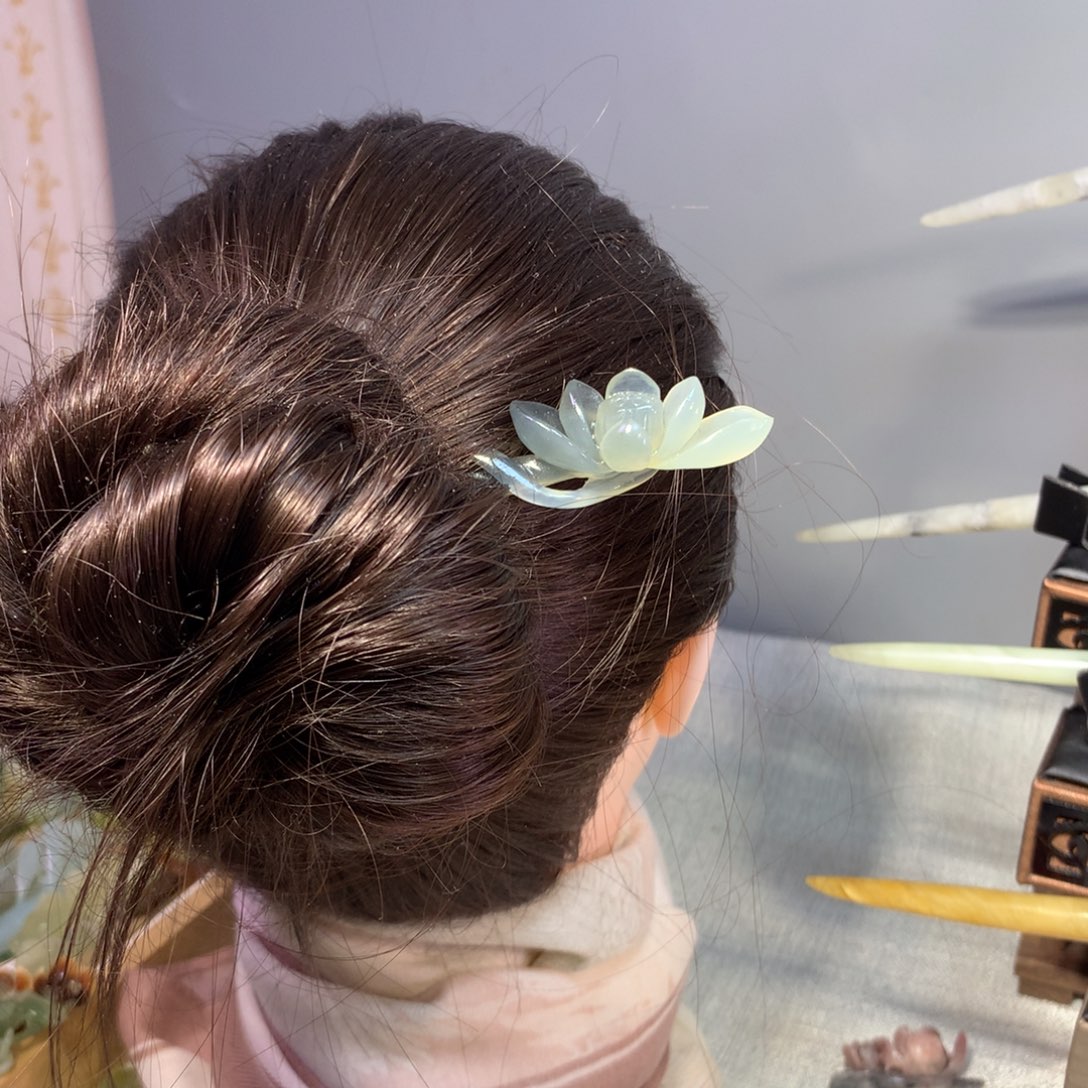 岫玉玉雕发簪未镶嵌