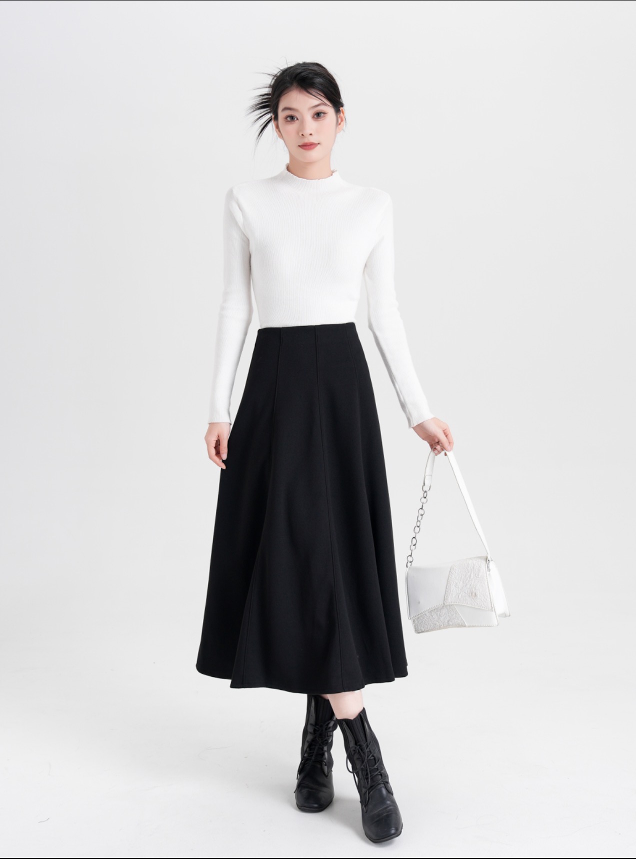 【羊毛半裙】冬季醋酸羊毛半身裙显瘦A字裙 931
