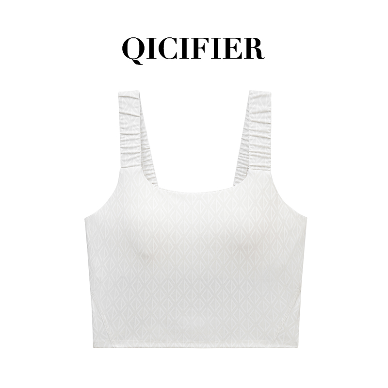 【QICIFIER】菱形白设计款运动背心 5134