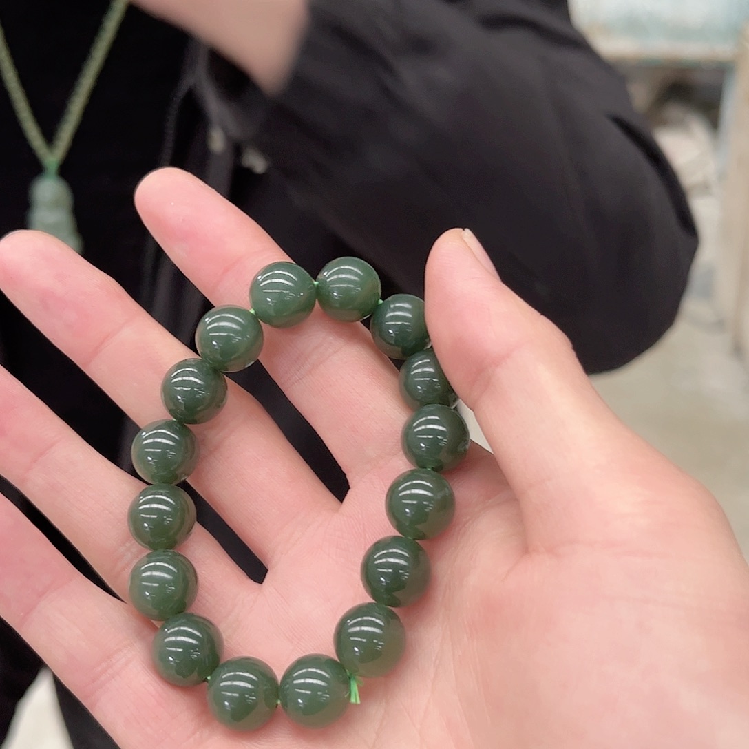 和田玉手串未镶嵌纯天然和田玉手串