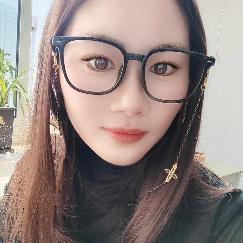四叶草眼镜链挂脖防丢挂绳口罩绳黑色挂链老花镜防丢绳时尚女百搭