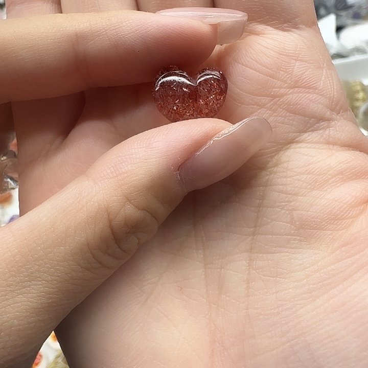 未镶嵌珠宝半成品水晶金草莓爱心