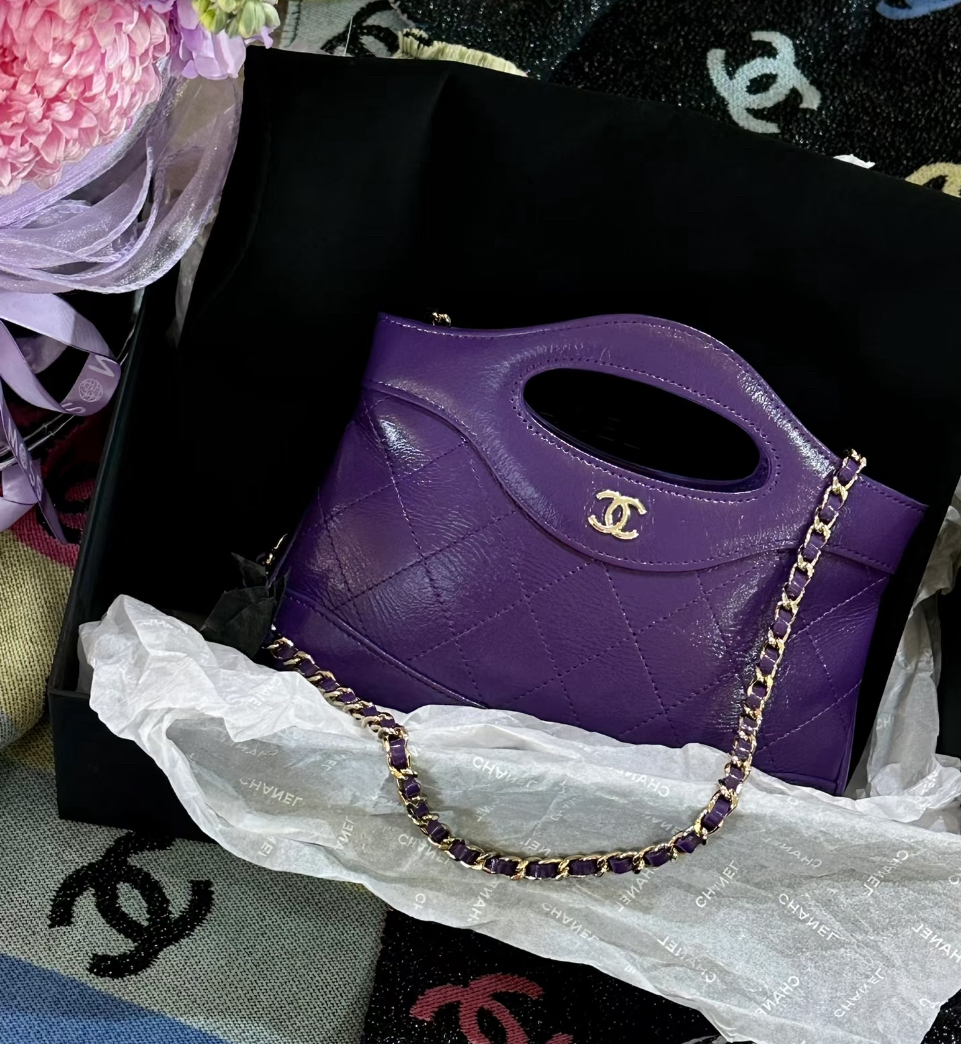 99新 Chanel/香奈儿 多多奢品/香奈儿紫色31bagnano斜挎包/99新