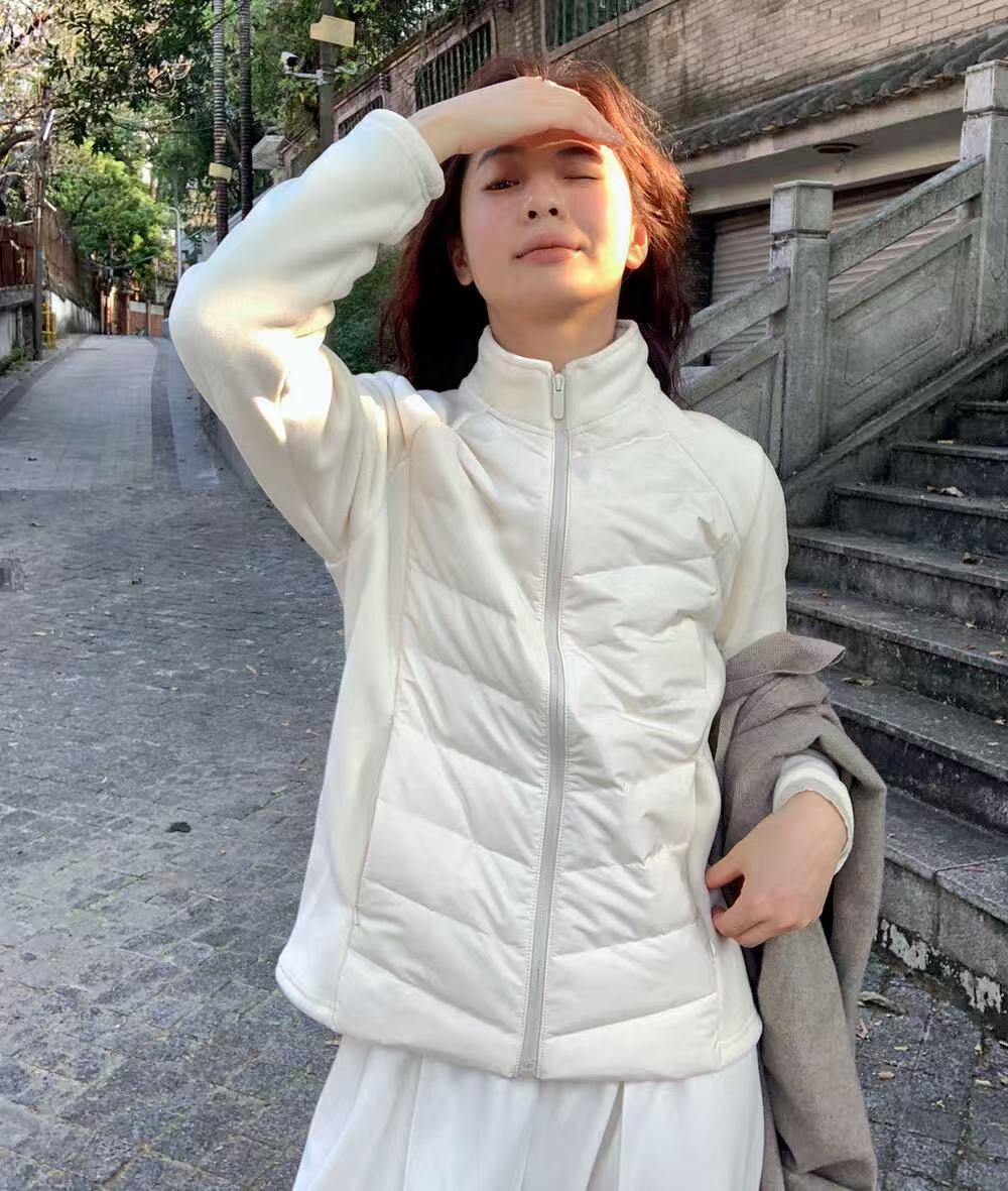 常规袖保暖修身中长款百搭90白鸭绒女款
