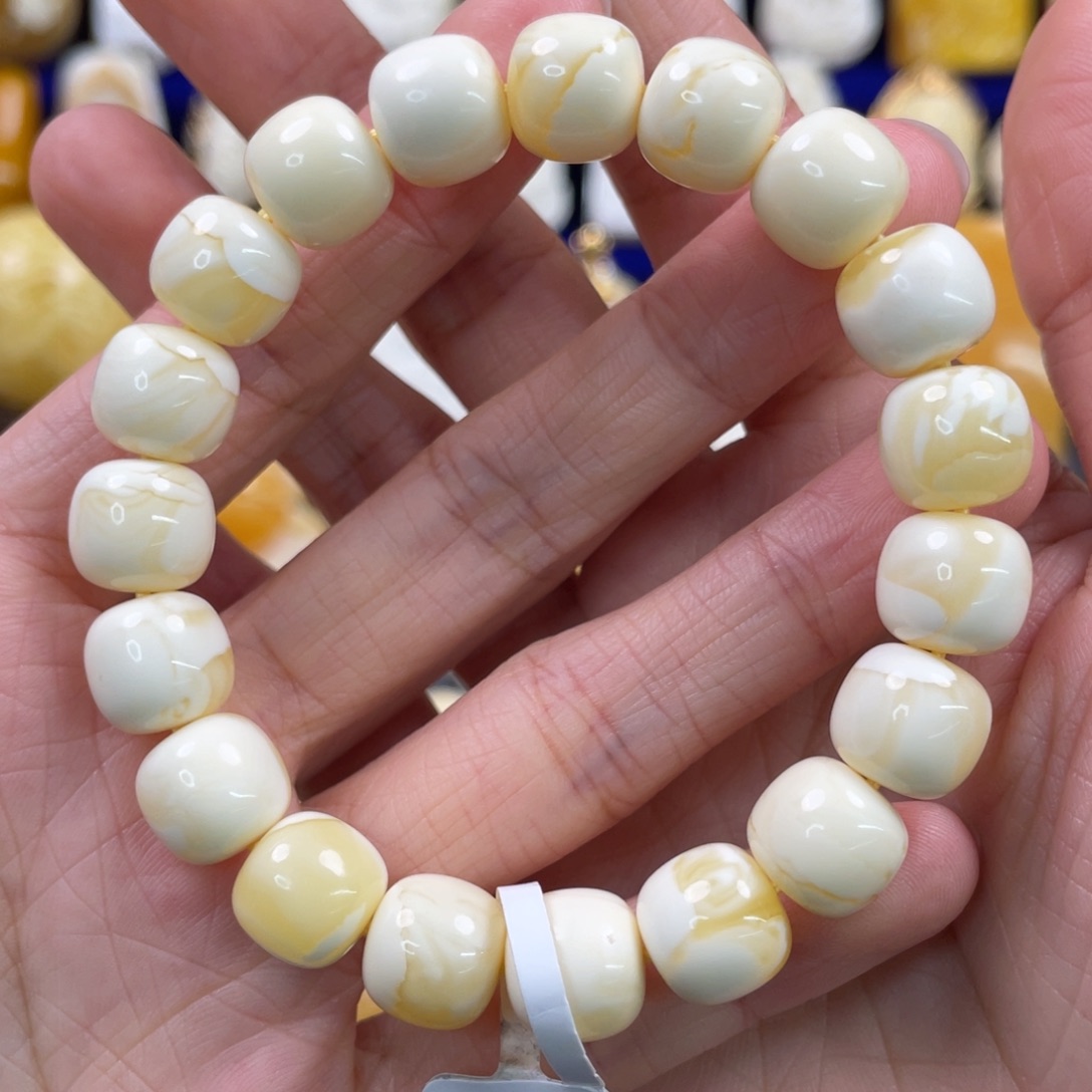 蜜蜡裸石未镶嵌琥珀蜜蜡手串卡11mm