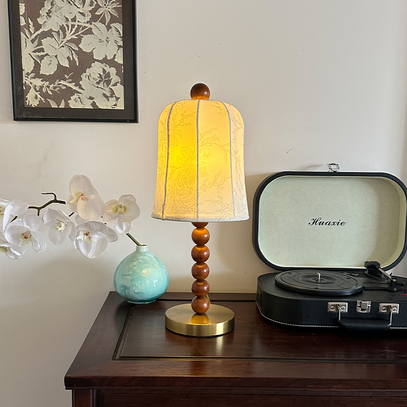 中古法式客厅台灯书房卧室南洋复古风实木床头装饰设计师氛围台灯