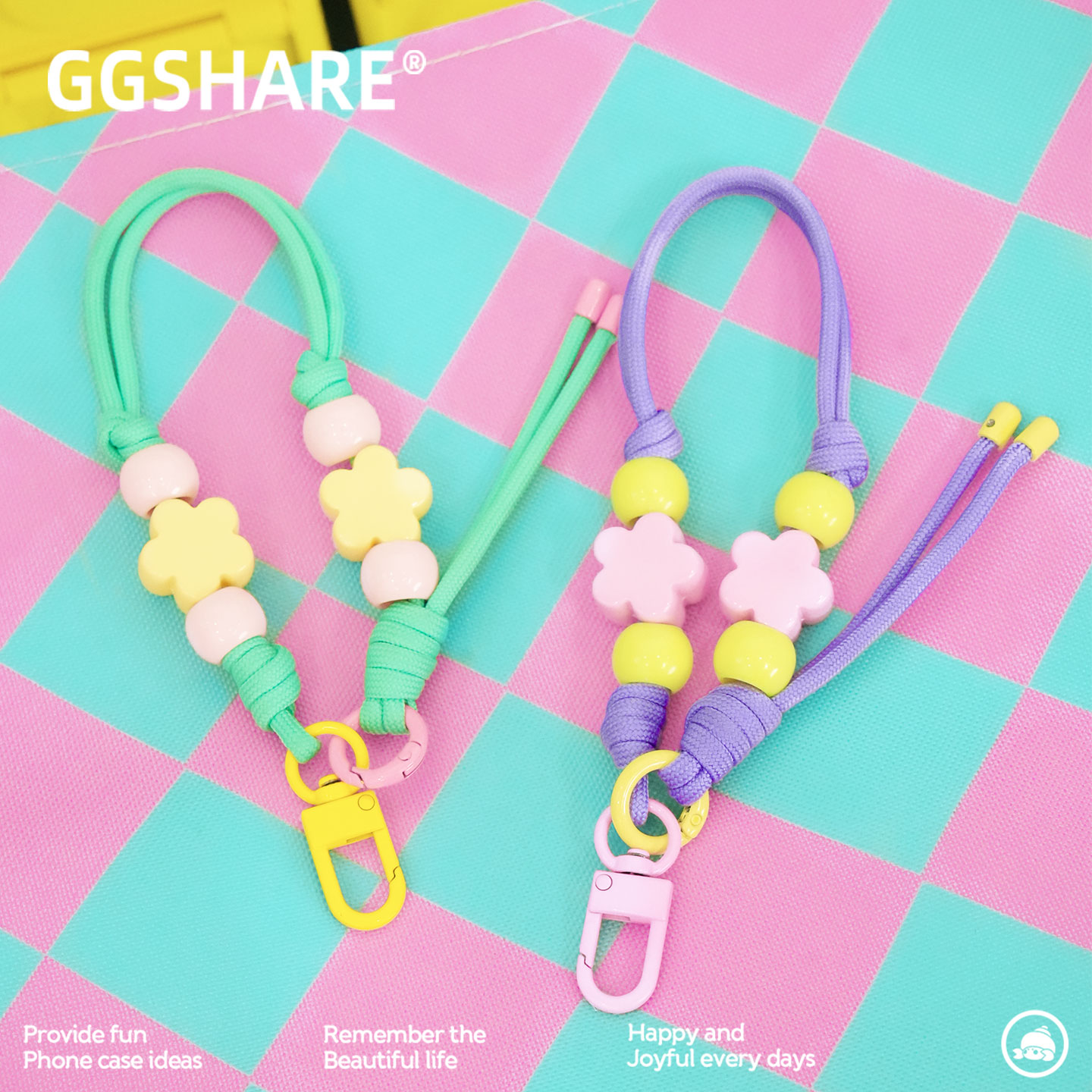 GGSHARE原创串饰编织设计手机挂绳手腕绳可爱简约短款挂脖通用