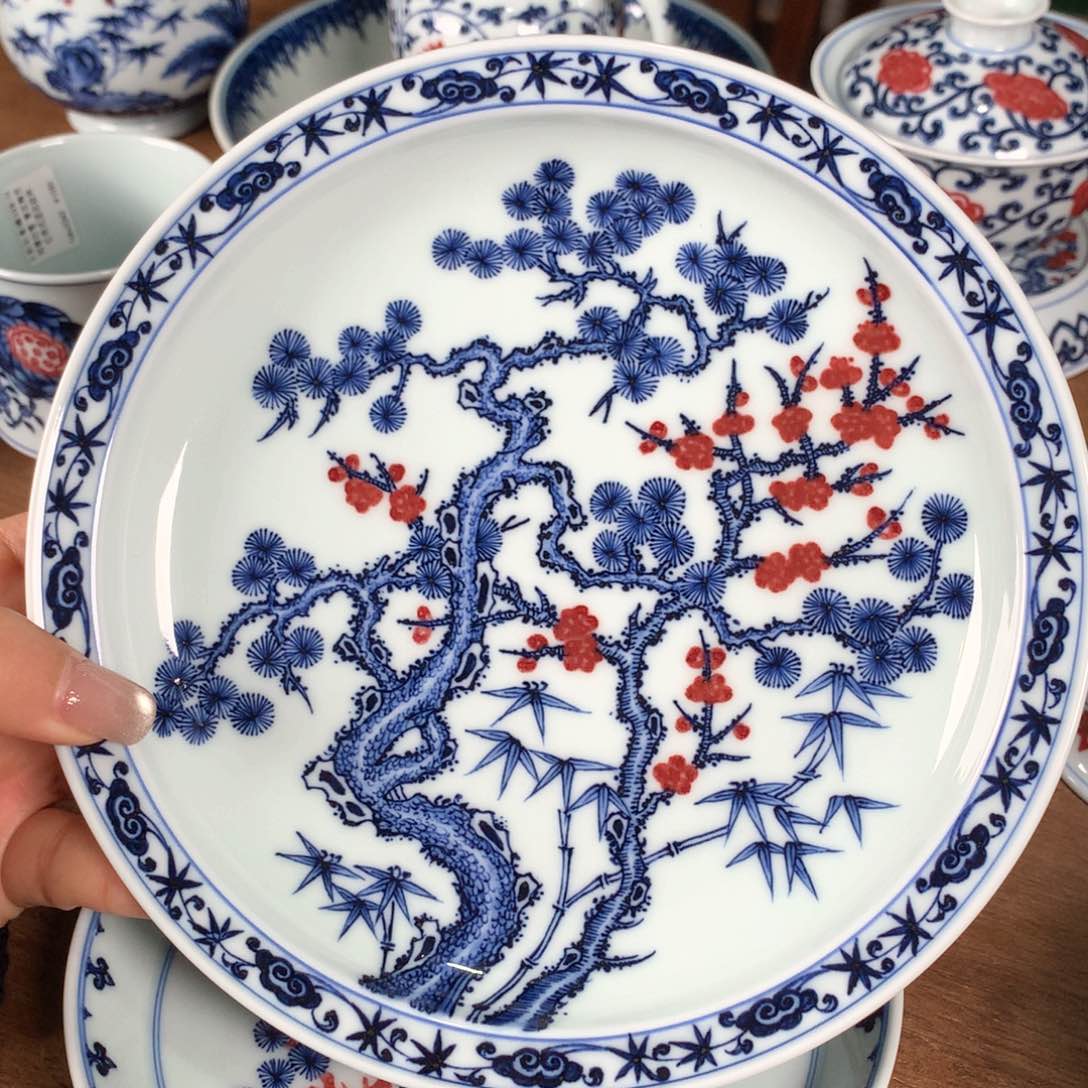 阳春白雪 青花釉里红