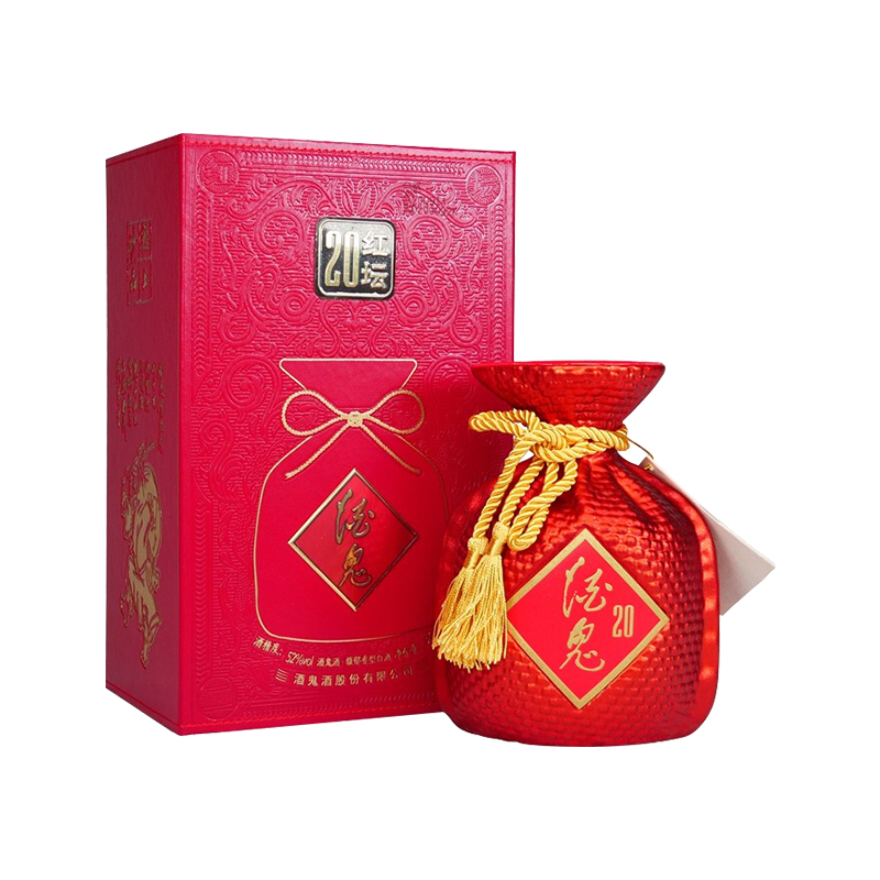 酒鬼红坛20 馥郁香型白酒 高度白酒  送礼宴请52度500ML