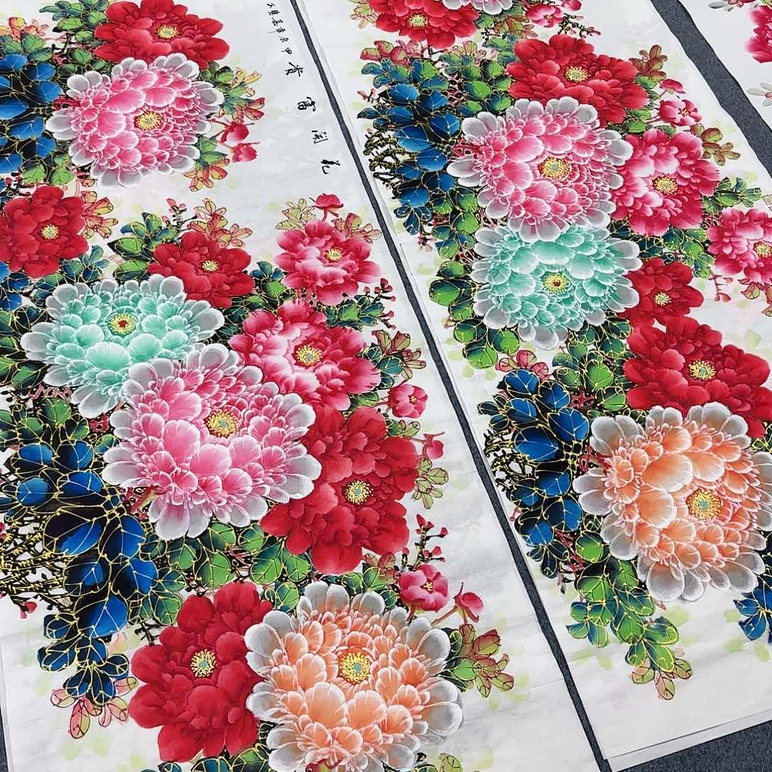 国画万****。尺寸70X180手绘作品