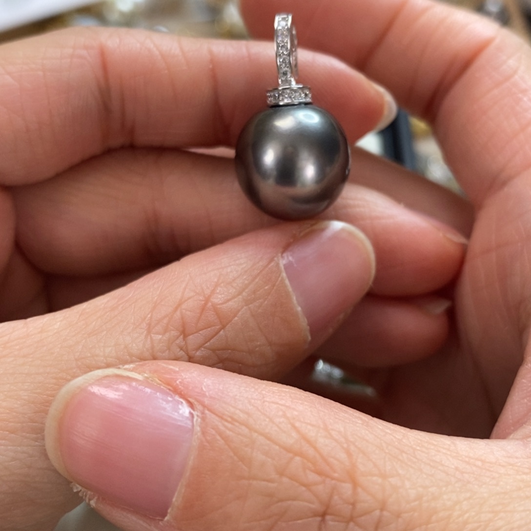 银S925镶嵌海水珍珠颈饰