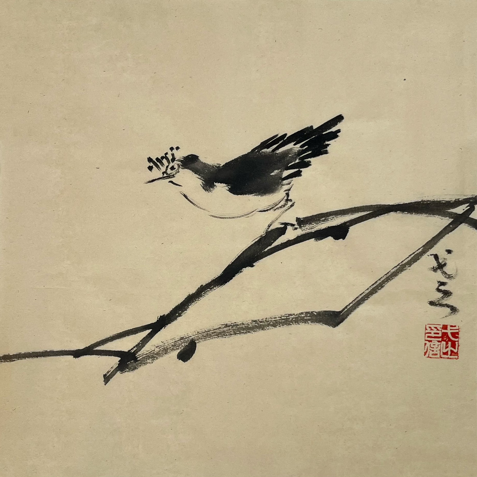 张大风艺术馆 宋奕博手绘写意小品S20  33×33