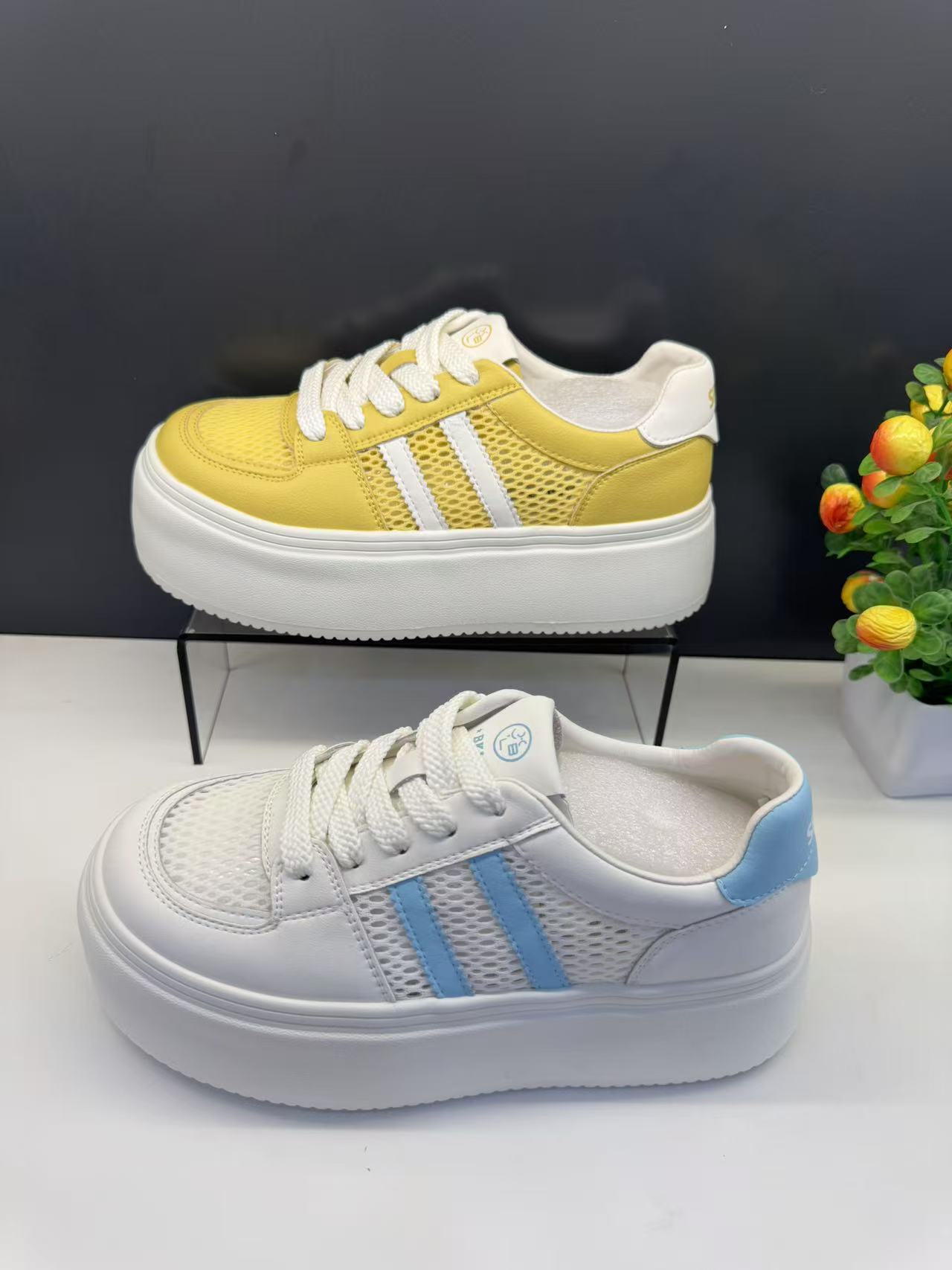 459544516佰家女鞋透气小白鞋增高运动休闲鞋休闲板鞋海妖风厚底